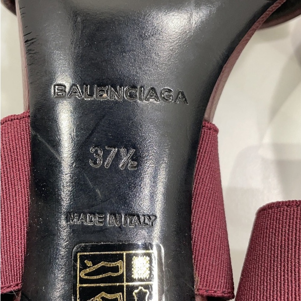 Balenciaga Valentine’s Day ready deep Burgundy Heeled Sandals 37.5 (7 1/2) 326 - Picture 7 of 12